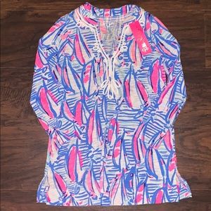 NWT Lilly Pulitzer Red Right Return Kaia Tunic Top